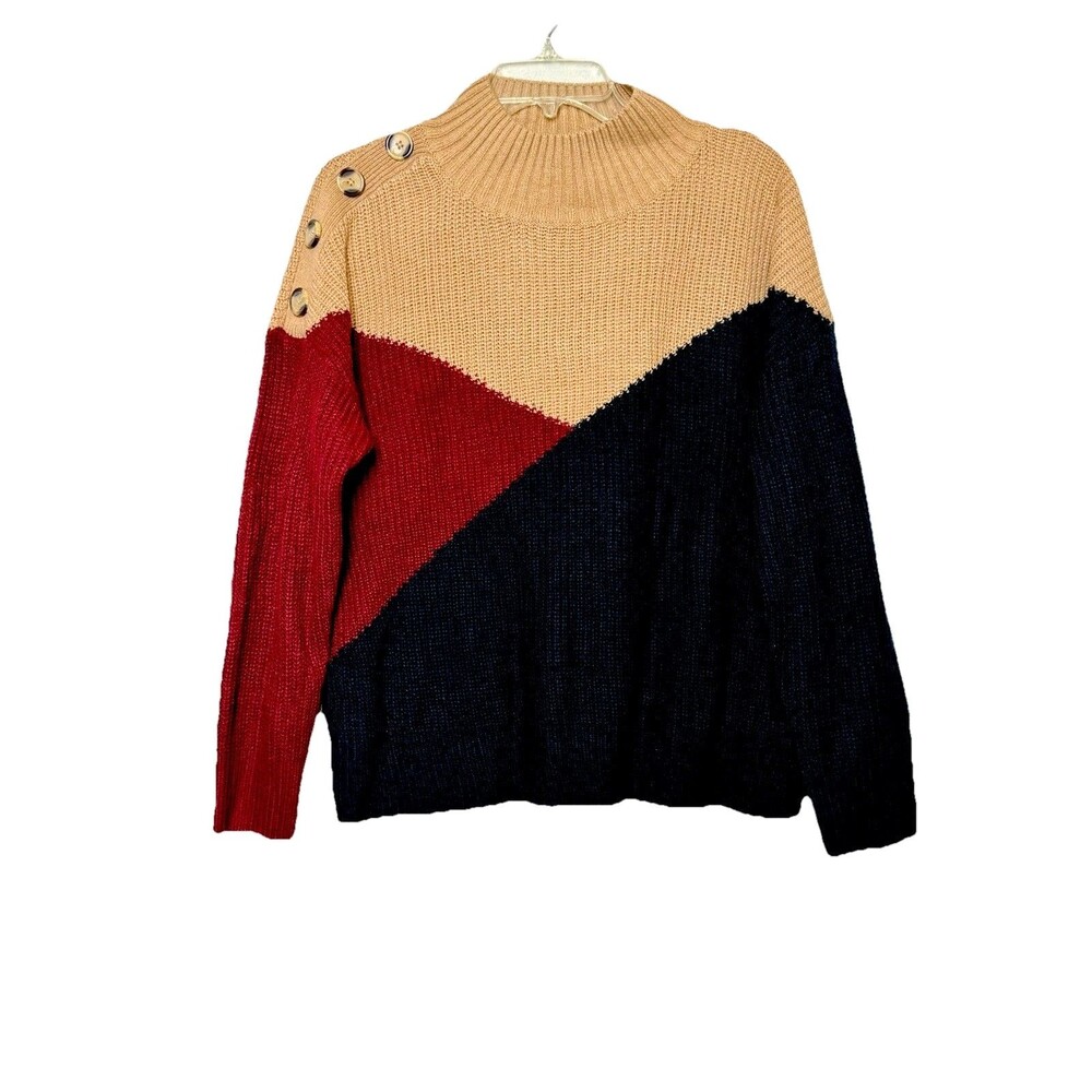 INNER CIRCLE Long Sleeve Sweater LARGE 100% Acrylic Button accents